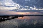 Sunset At Lake Palic,serbia Stock Photo