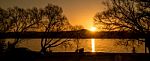 Sunset At Lake Waihola Stock Photo