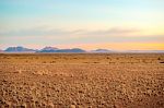 Sunset  At Sossus Dune Lodges In Namibia Stock Photo