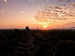 Sunset Over Religious Temples Stock Photo