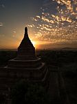 Sunset Over Religious Temples Stock Photo