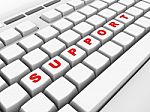 Support Computer Key Board  Showing Help And Guidance Stock Photo