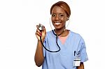 Surgeon Doctor Showing Stethoscope Stock Photo