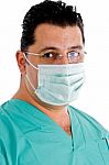 Surgeon posing With Face Mask Stock Photo