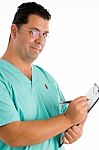 Surgeon Writing Prescription Stock Photo