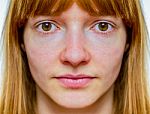 Symmetric Face Of Teenage Girl Stock Photo