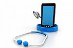 Tablet Pc And A Stethoscope Stock Photo