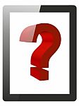 Tablet Pc And Question Mark Stock Photo