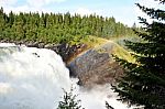 Tannforsen Waterfall, Sweden Stock Photo