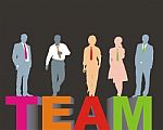 Team Colored People Stock Photo