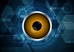 Technology Abstract Future Eye Circuit Circle Hexagonal Backgrou Stock Photo