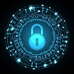 Technology Digital Cyber Security Lock Circle Stock Photo