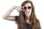 Teen With Sunglasses Stock Photo