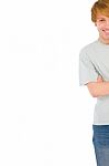 Teenage Boy With Arms crossed Stock Photo