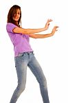 Teenage Girl Dancing Stock Photo