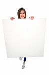 Teenage Girl Holding Blank Board Stock Photo