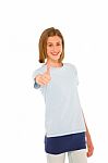 Teenage Girl Showing Thumbs Up Stock Photo