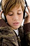 Teenager Listening Music Stock Photo