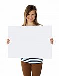 Teenager Showing Blank Board Stock Photo