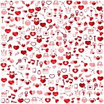 Template Background Valentine's Day, Love Icon Stock Photo