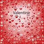 Template Background Valentine's Day, Love Icon Stock Photo