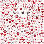 Template Background Valentine's Day, Love Icon Stock Photo