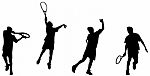 Tennis Player Hight Backhand Stock Photo