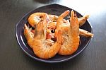 Thai Cuisine , Steamed Prawns Stock Photo