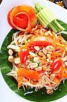 Thai Papaya Spicy Salad Stock Photo