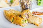 Thai Spring Roll Stock Photo