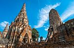 Thai Temple ,at Wat Chaiwatthanaram,ayutthaya,thailand Stock Photo