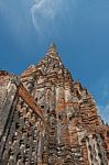 Thai Temple ,at Wat Chaiwatthanaram,ayutthaya,thailand Stock Photo