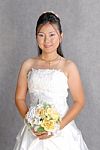 Thai Women In Wedding Dresses Stock Photo