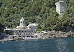 The Abbey Of San Fruttuoso And The Tower Of Doria Stock Photo