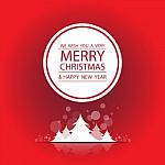 The Merry Christmas And Happy New Year And  Red Background Stock Photo