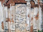 The Sculpture On Temple Wall In Thailand Which Open For Public Stock Photo