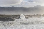 The Sea Crashes Hard On The Coasts Of Galicia, Stock Photo