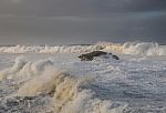 The Sea Crashes Hard On The Coasts Of Galicia, Stock Photo