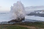 The Sea Crashes Hard On The Coasts Of Galicia, Stock Photo