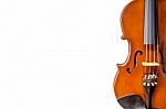 The Violin On White Background For Isolated With Clipping Path Stock Photo