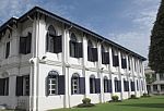 The White Palace Architecture At Temple In Bangkok Thailand Asia Stock Photo