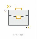 Thin Line Icons, Briefcase Stock Photo