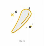 Thin Line Icons, Chilli Stock Photo