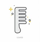 Thin Line Icons, Comb Stock Photo