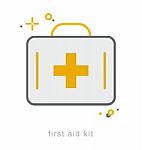 Thin Line Icons, First Aid Kit Stock Photo