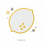 Thin Line Icons, Lemon Stock Photo