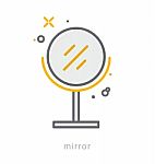 Thin Line Icons, Mirror Stock Photo