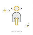 Thin Line Icons, Motorcycles Stock Photo