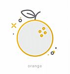 Thin Line Icons, Orange Stock Photo