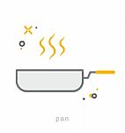 Thin Line Icons, Pan Stock Photo